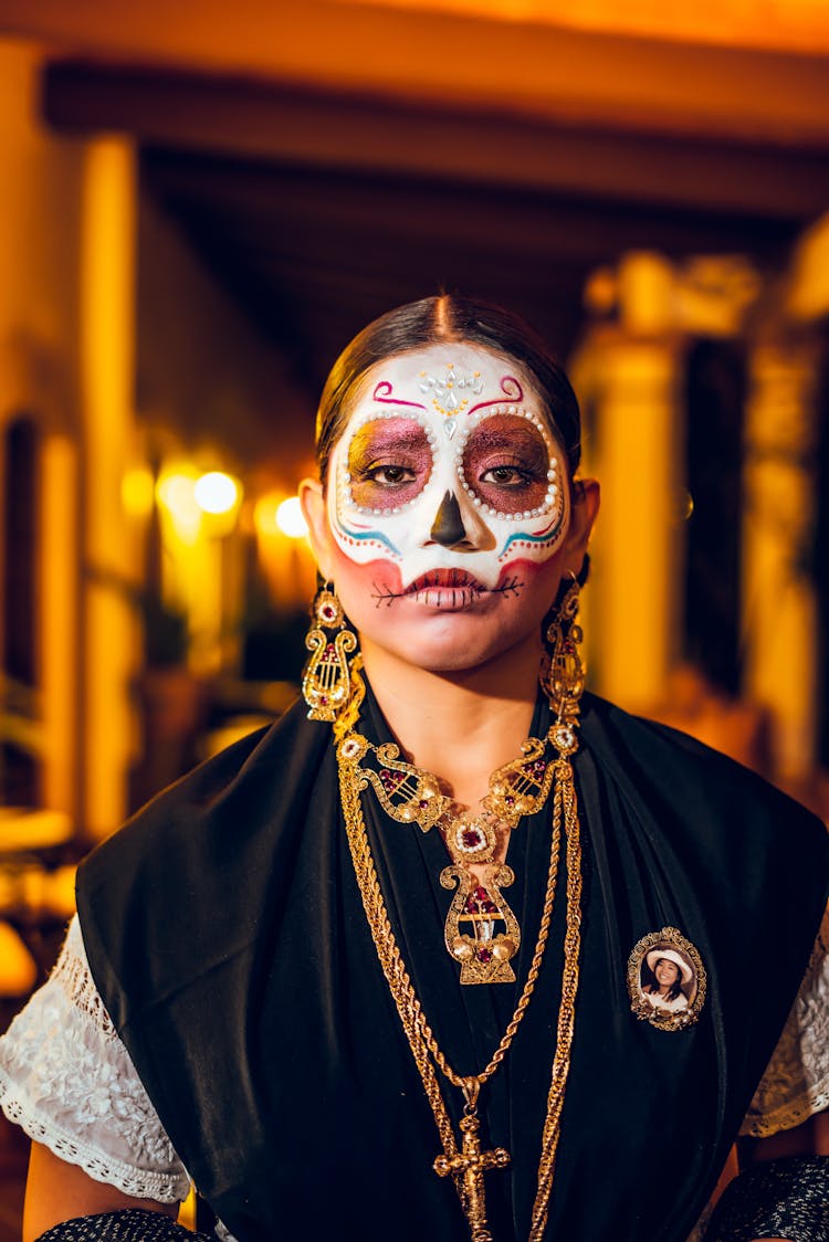 Woman Dressed For Day Of The Dead