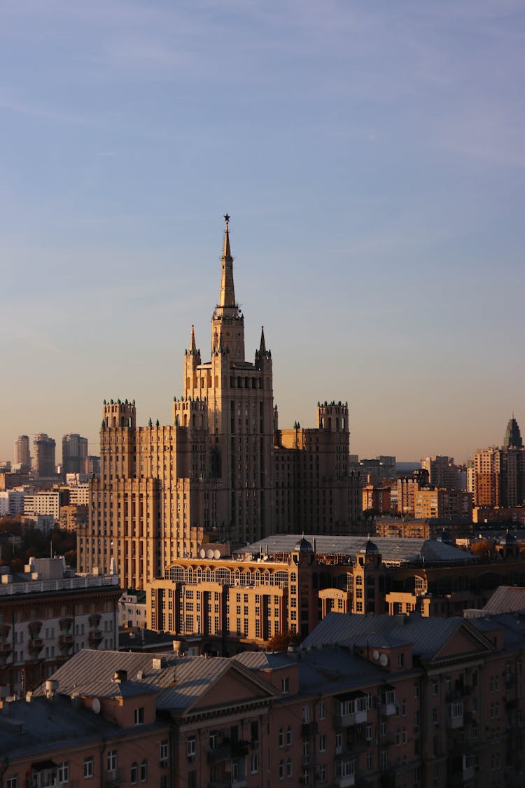 An Aerial Photography Of Kudrinskaya Square Building