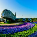 The Emirates A380 covered in flowers at Dubai Miracle Garden