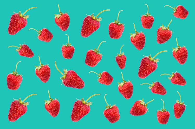 Red Strawberries Digital Wallpaper