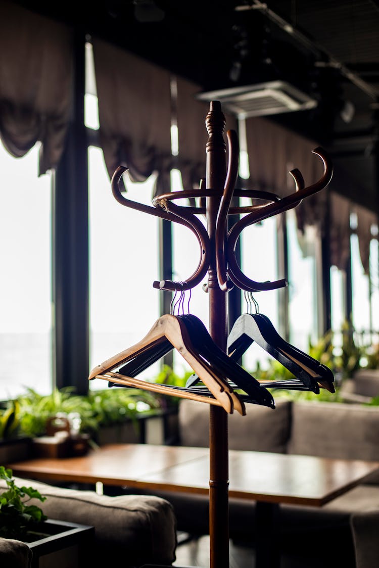 Clothes Hanger In Restaurant Interior