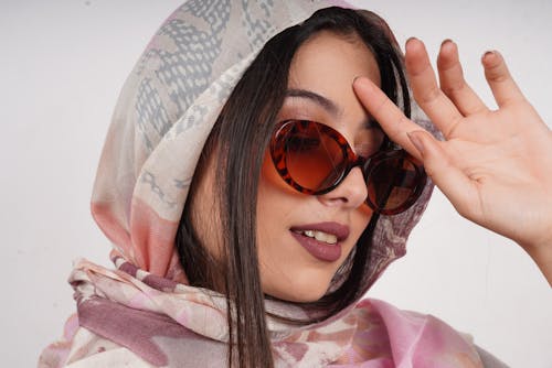 Beautiful Woman with a Headscarf and Sunglasses