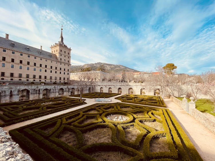 The Frailes Garden In Royal Seat Of San Lorenzo De El Escorial In Spain