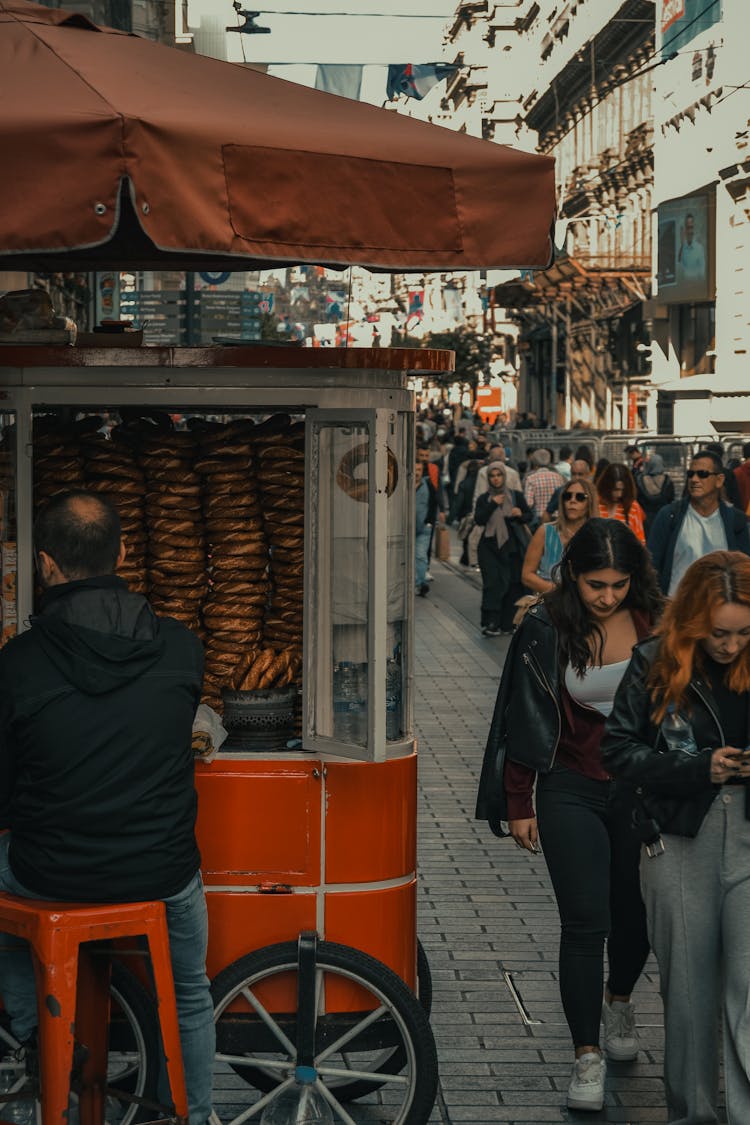 People Walking On City Street