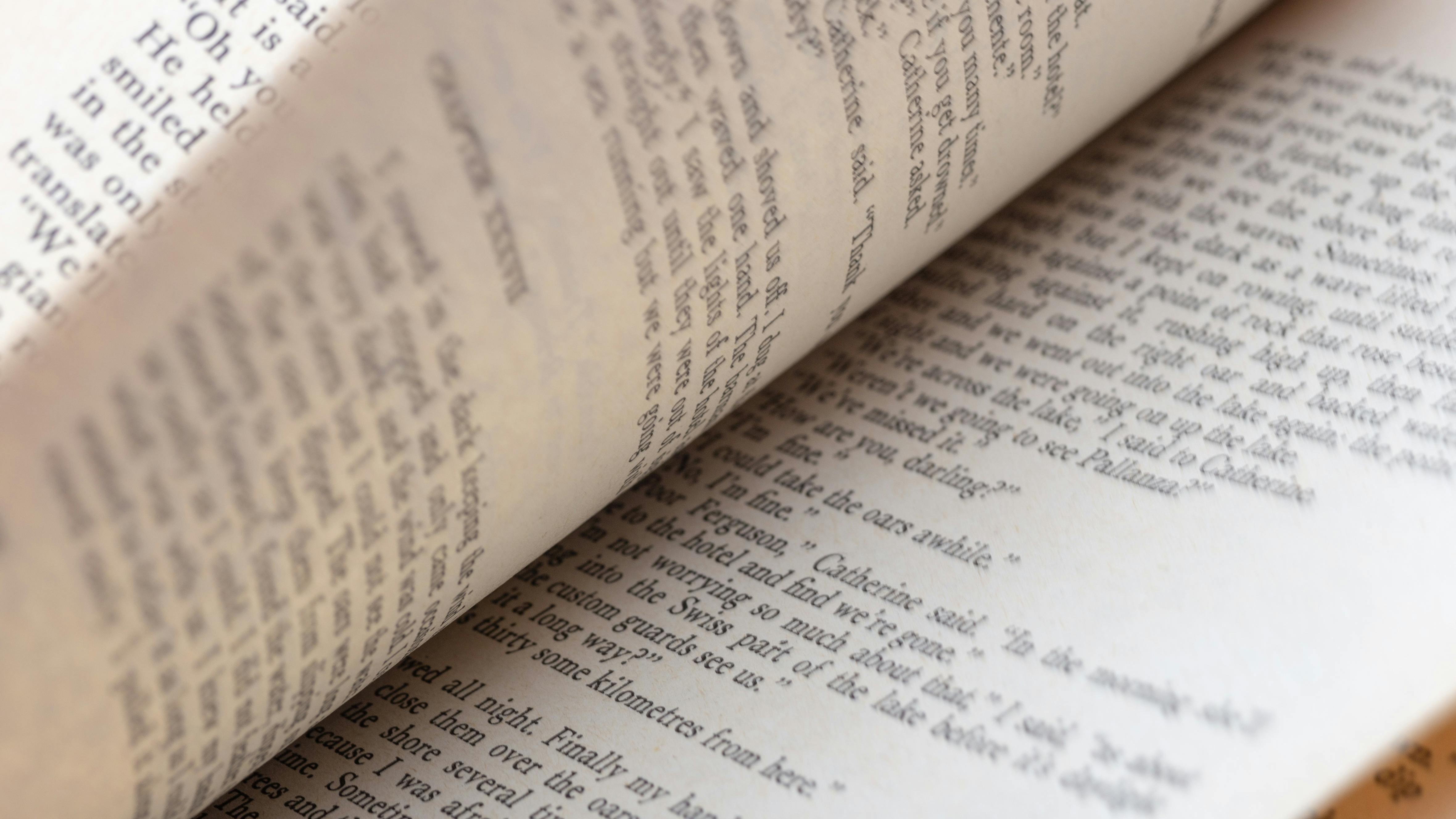 Free stock photo of book pages, macro, novel