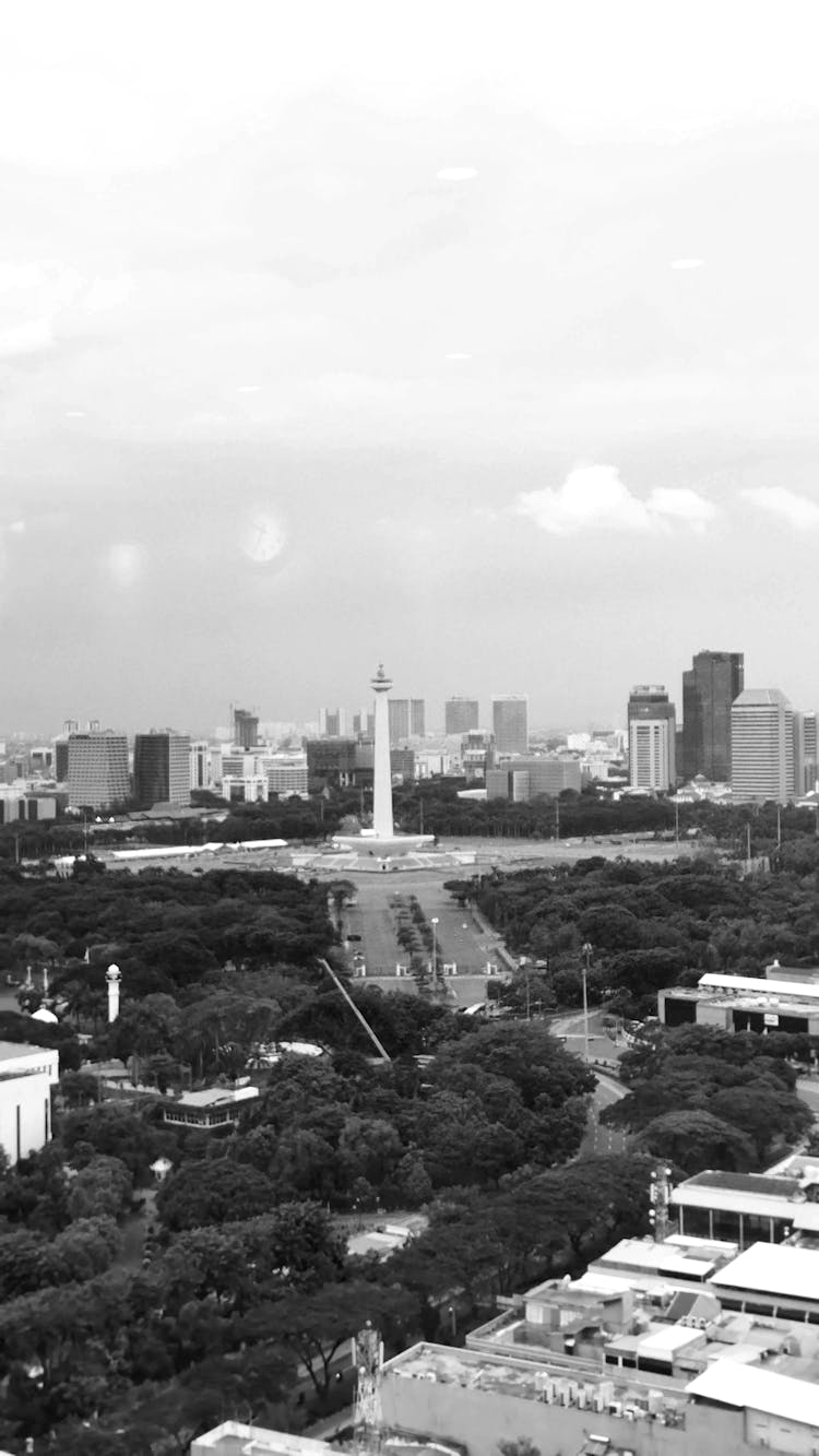 Aerial View Of The National Monument In Jakarta, Indonesia