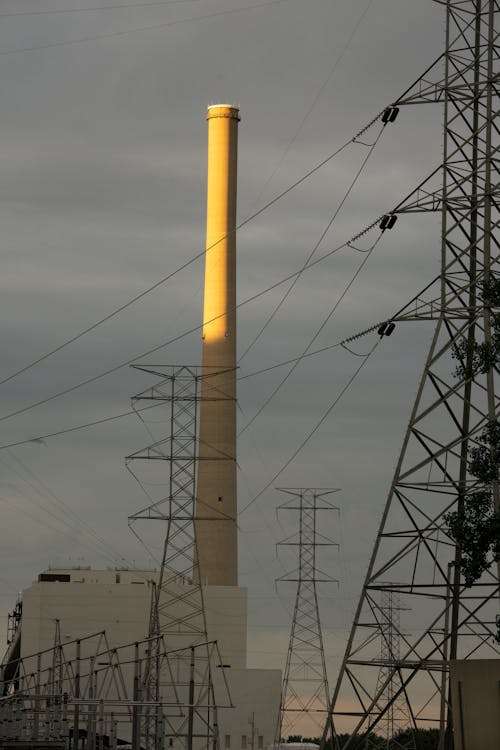 Free Chimney in Alabama Power Plant Stock Photo