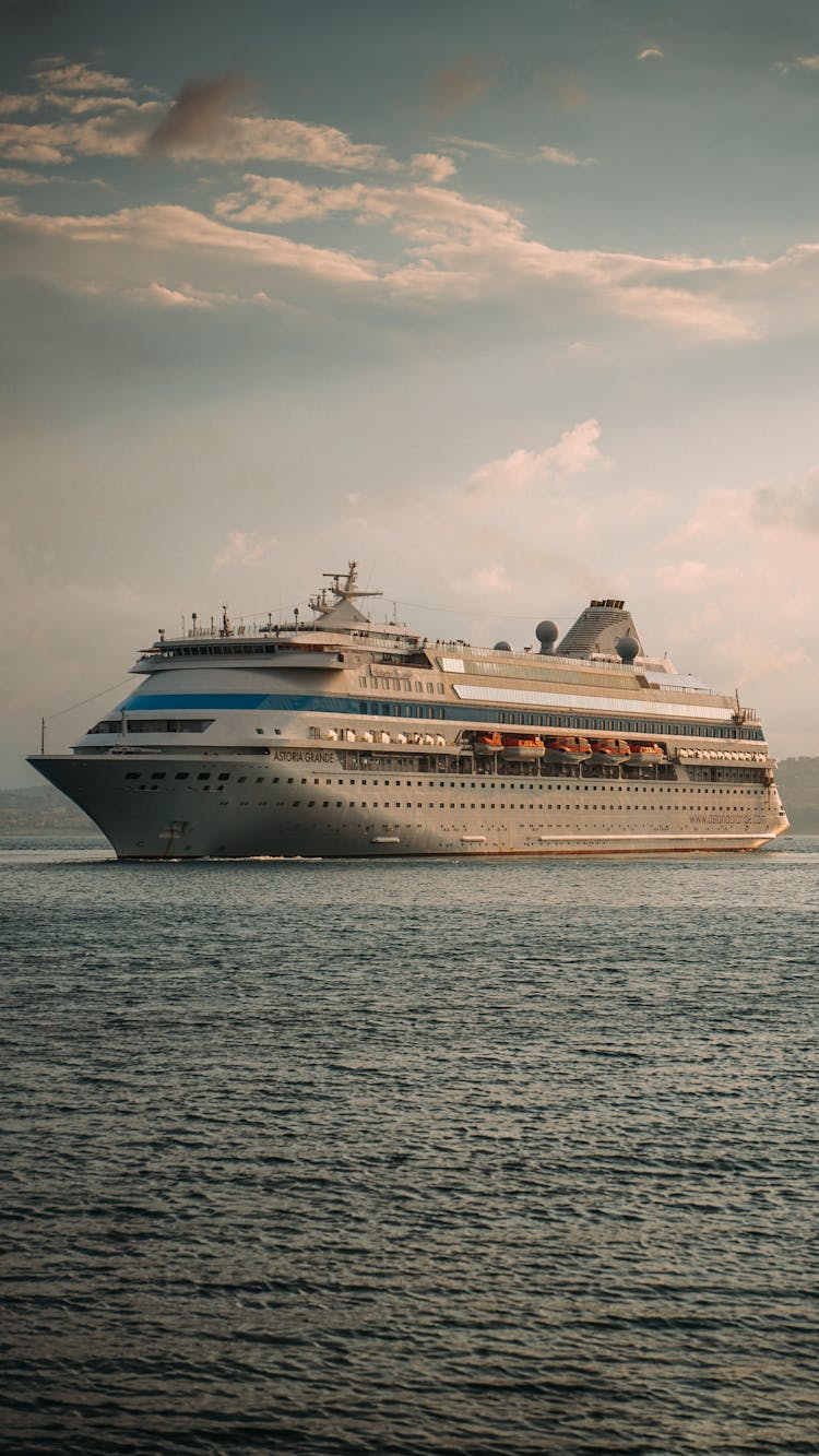 Cruise Ship Sailing In Water