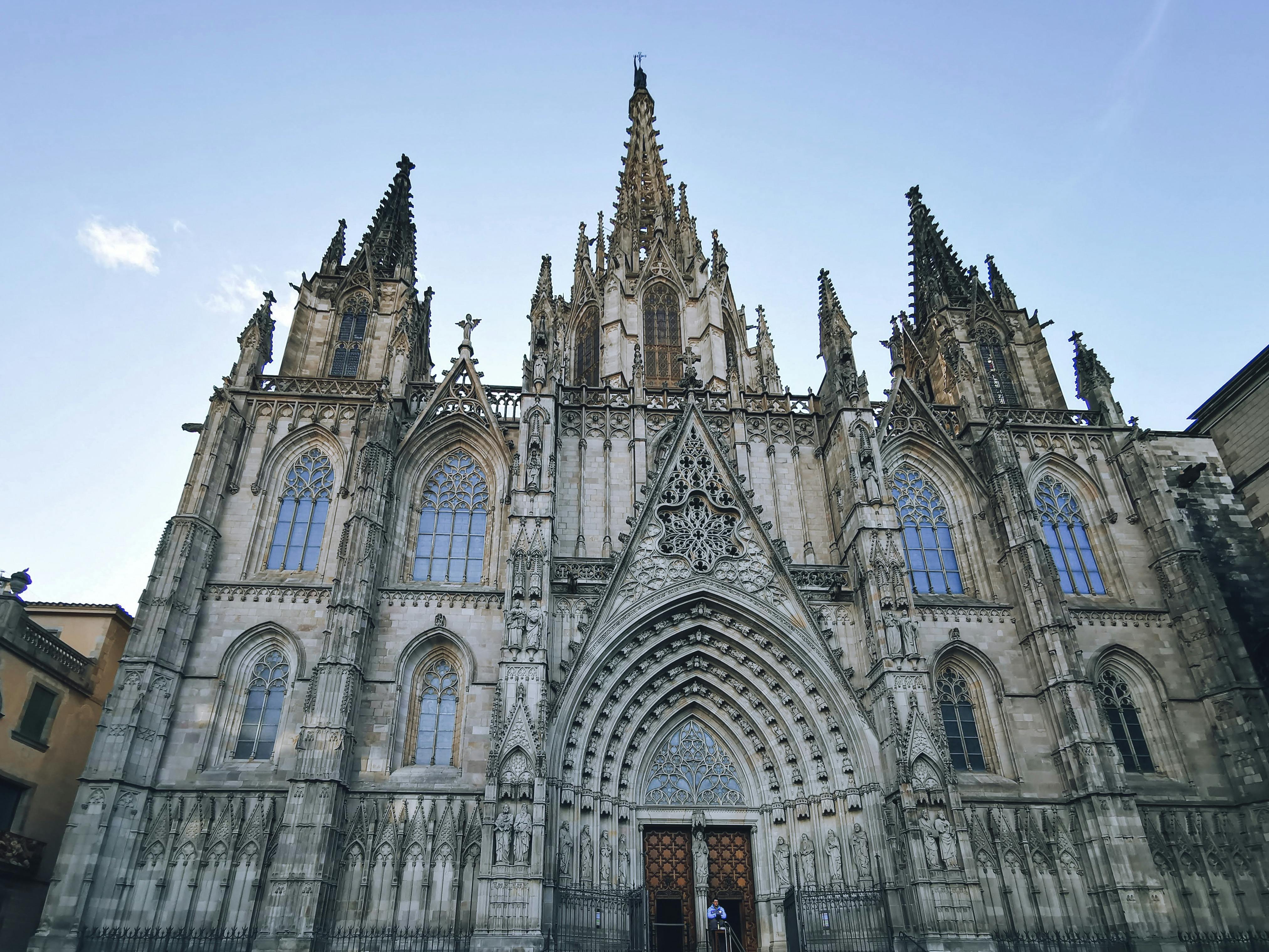 facade of barcelona cathedral