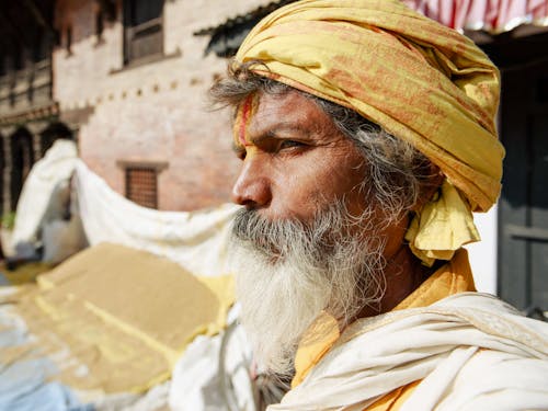 Man Wearing a Yellow Turban