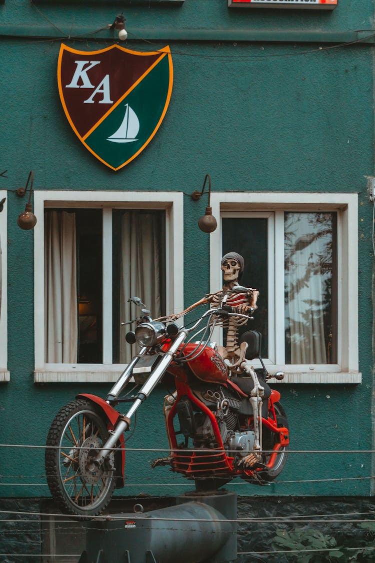 Skeleton On A Motorcycle 