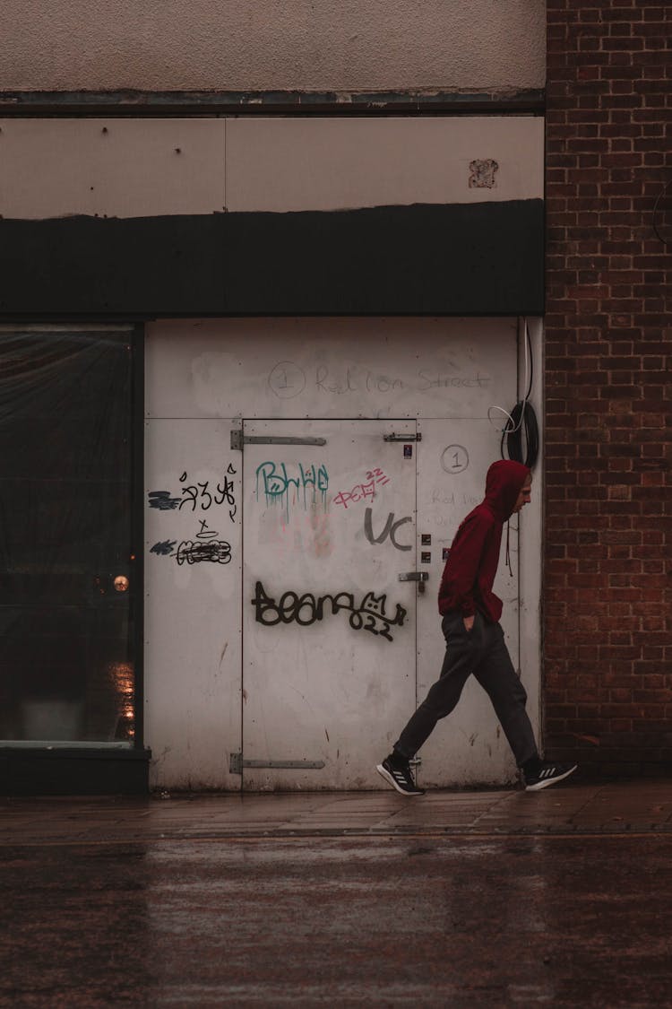 Man Walking In The Rain 