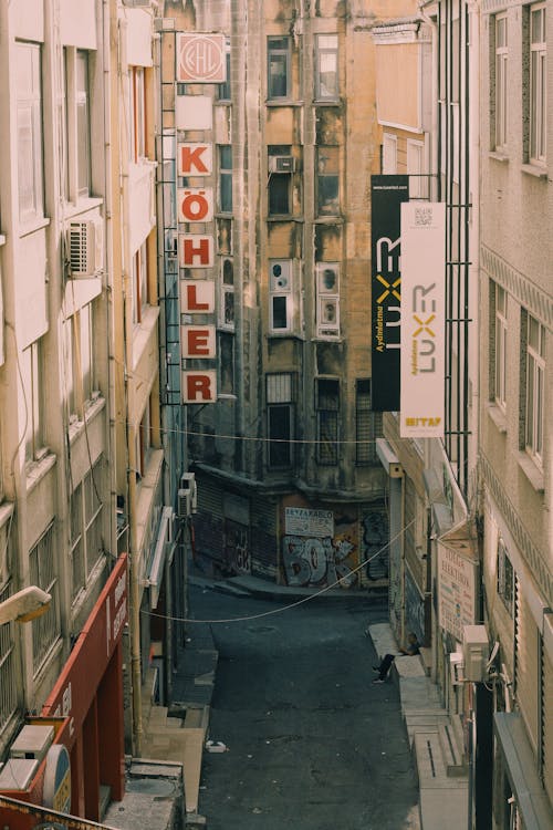 Birds Eye View of a City Street