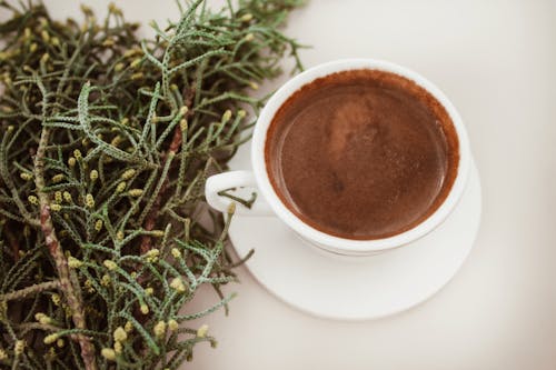 Close-Up Photograph of a Chocolate Drink