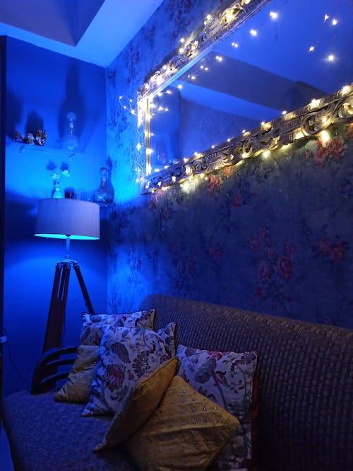 Free stock photo of artificial light, blue, living area