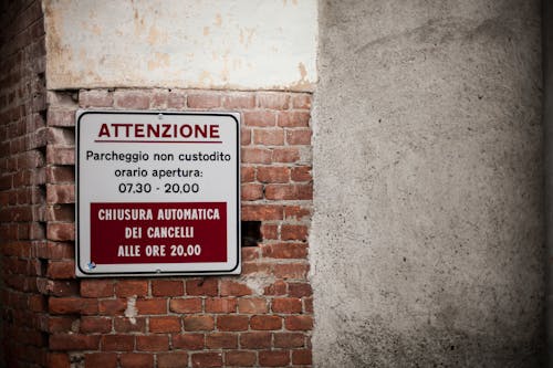 Signage on Bricked Wall