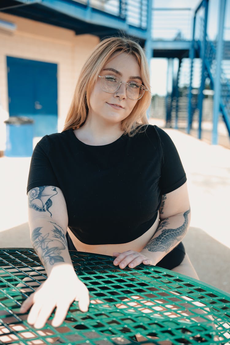 Blonde Woman With Tattoos