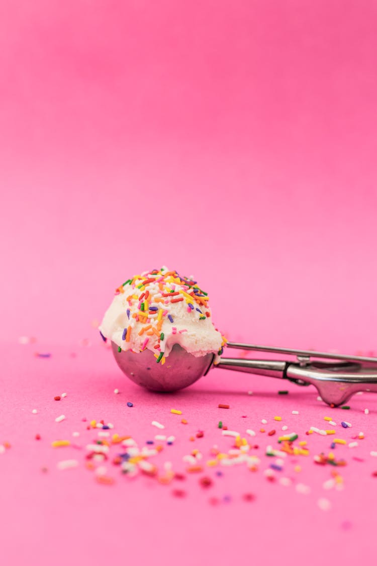 Scoop Of Ice Cream With Sprinkles 