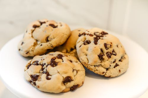 Brown Cookies on White Ceramic Plate