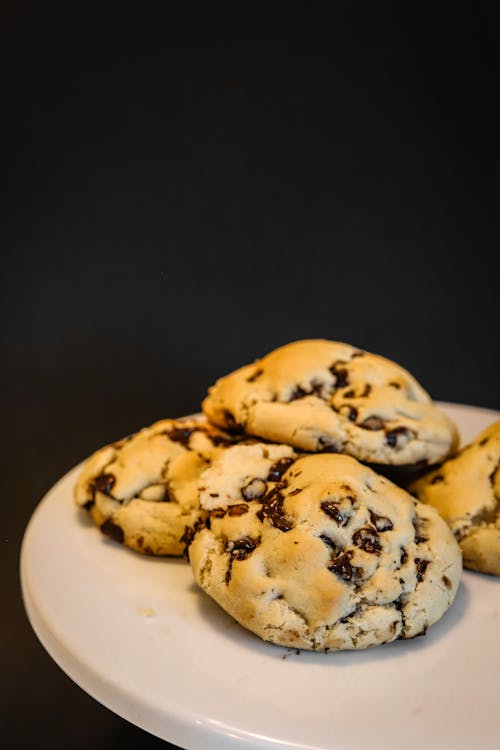 Brown Cookies on White Ceramic Plate