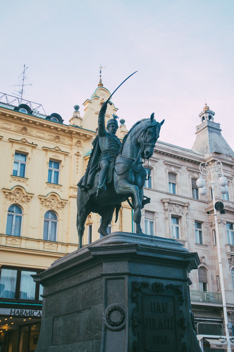 Ban Josip Jelacic equestrian statue in Zagreb, Croatia