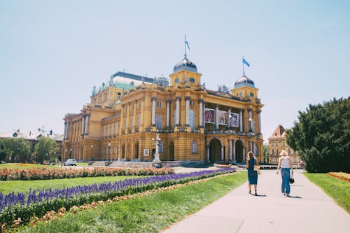 Free Croatian National Theatre in Zagreb, Croatia Stock Photo