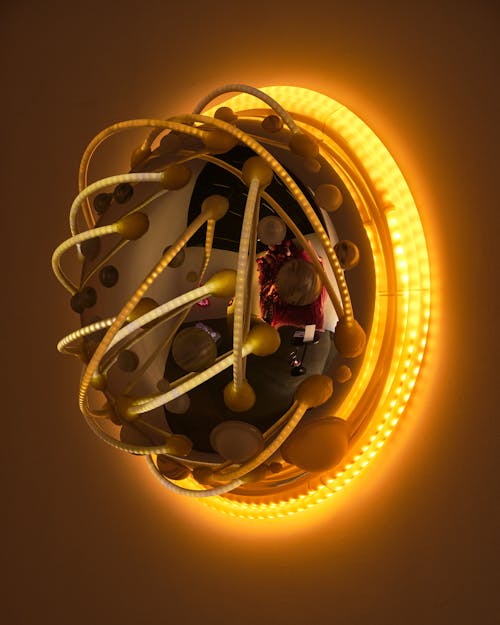 Close-Up Shot of a Round Object with LED Light