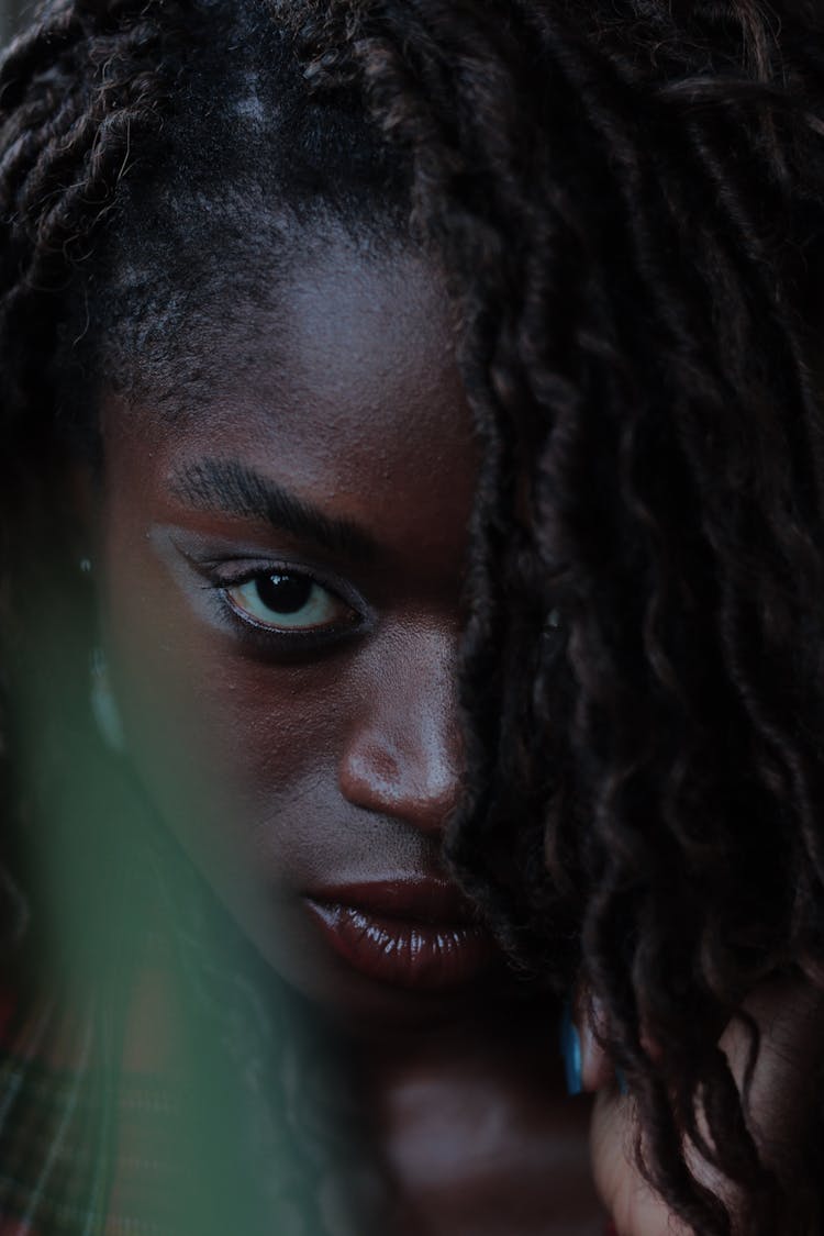 Woman With Black Curly Hair