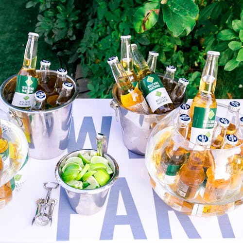 Free Photography of Beer Bottles on Buckets Stock Photo