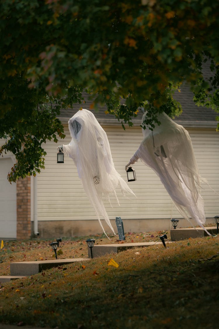 Halloween Decoration Hanging On The Tree