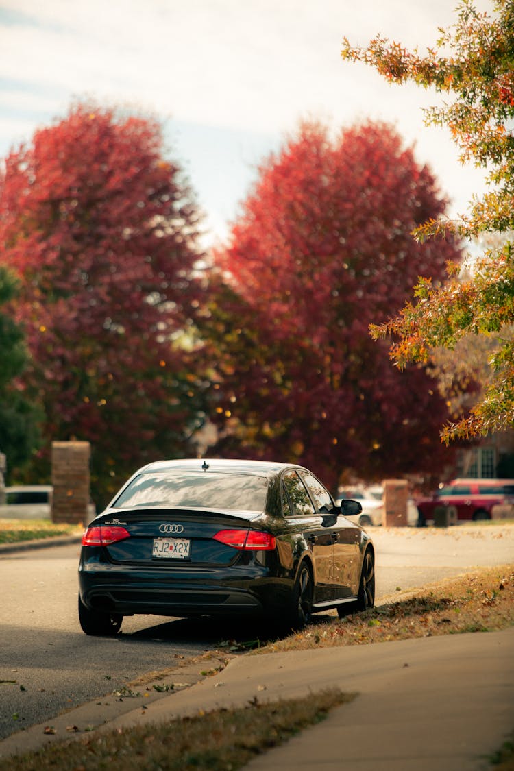 Black Car Parked On The Road