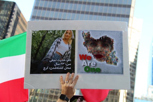 A Person Holding a banner