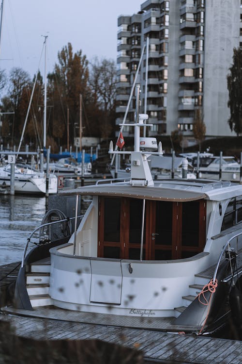 Yacht in City port