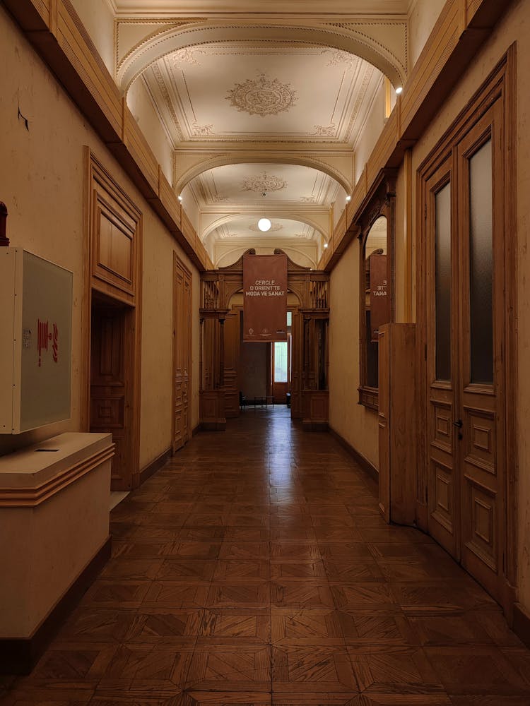 Empty Corridor In Hotel