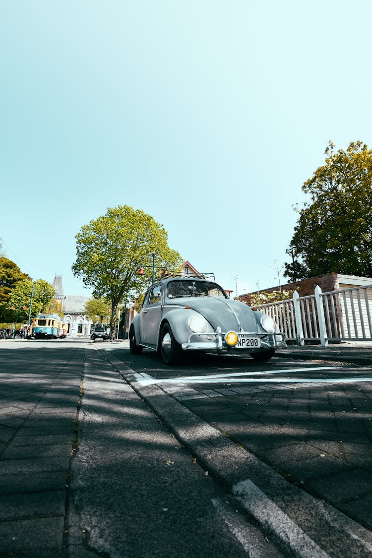 Classic Car Parked On Old Street