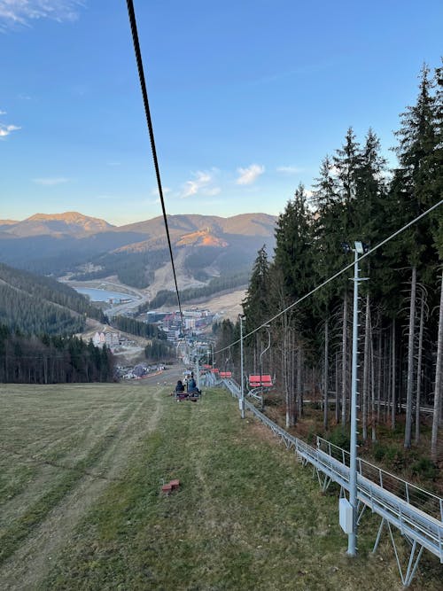 Ski Lift in the Carpathian Mountains 