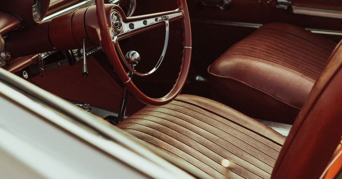 Interior of a Vintage Convertible Car · Free Stock Photo