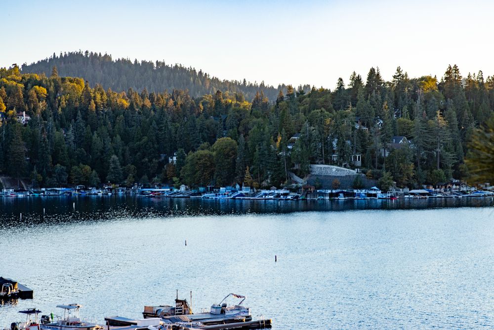 Lake Arrowhead California private lake and pine forest mountain community
