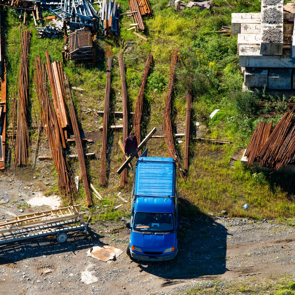 Freckleton — belongings being loaded for transport to storage