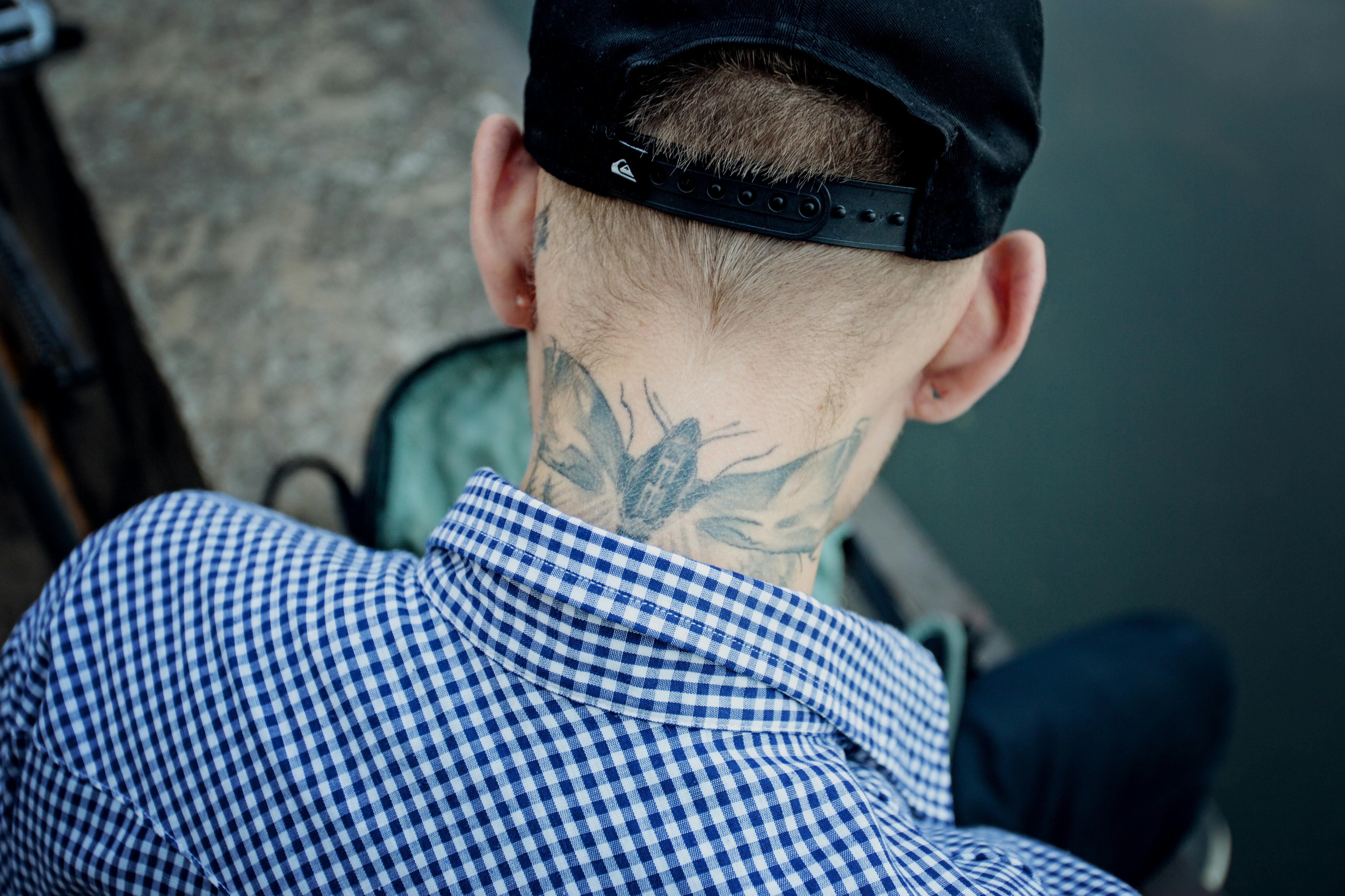 Tattoo tagged with: nordic symbol, skull, anatomy, symbols, dotwork, tiger  skull, ingahannarr, facebook, blackwork, twitter, nordic, medium size,  peterblackhandmadsen, neck | inked-app.com