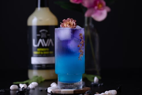 Free LAVA Sweet & Sour Blue Caribbean Cocktail  Stock Photo