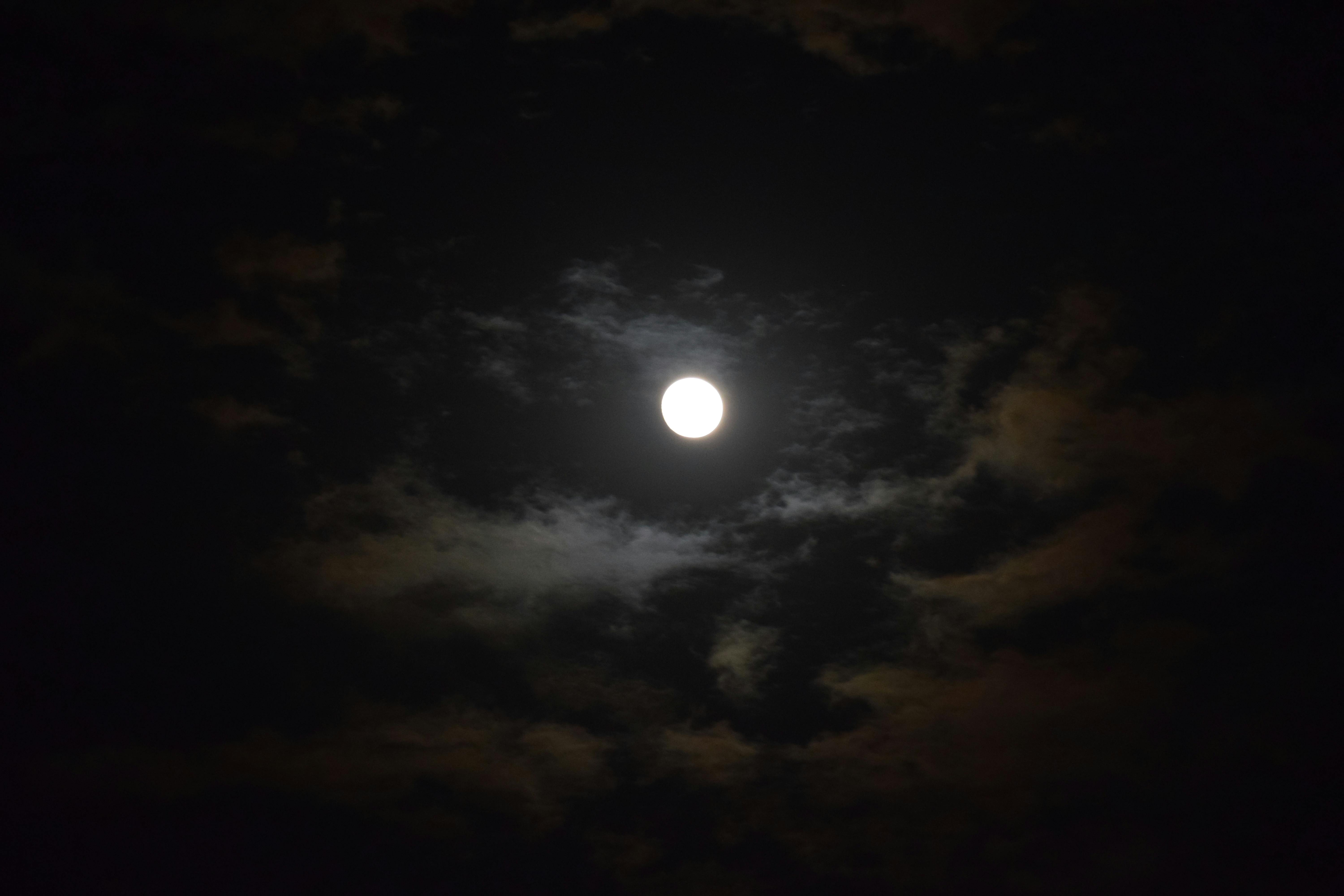 Free stock photo of #full #moon #clouds #landscape