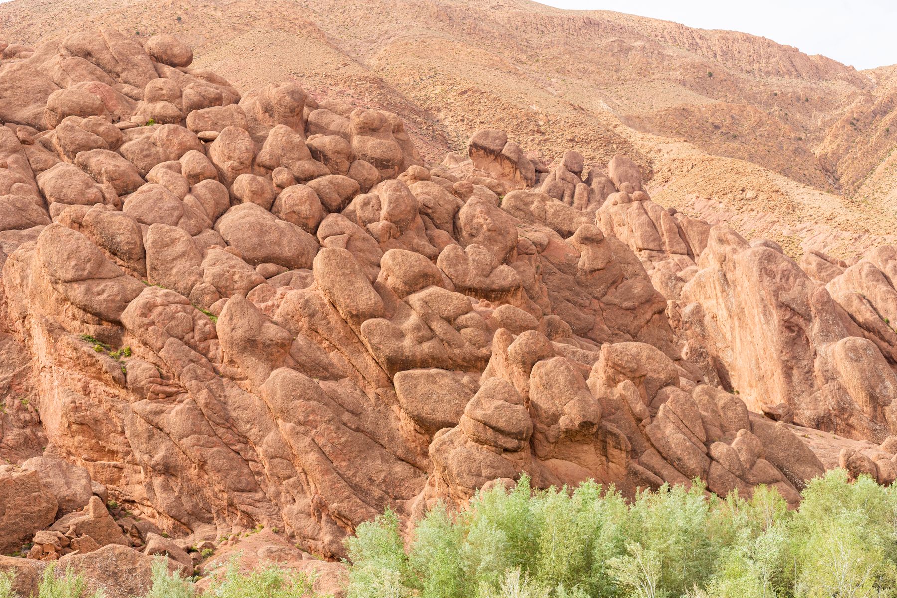 Mountain and valley road scenery near Dades Morocco
