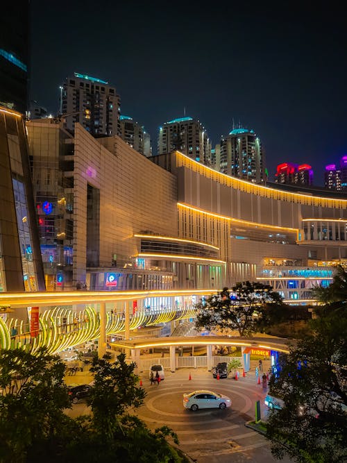 View of Illuminated Central Park Mall in Jakarta, Indonesia 