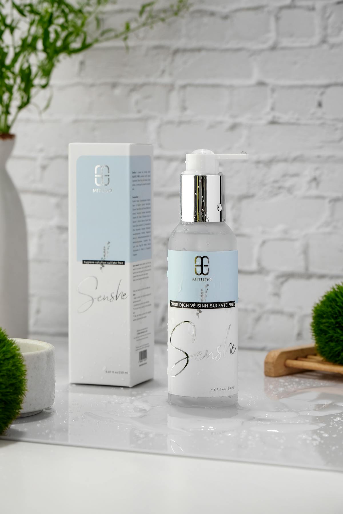 Bottle on bathroom counter