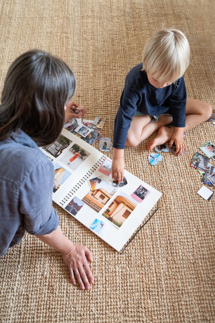 Kids Making Scrapbook