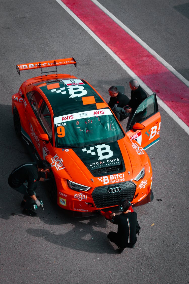 A Race Car At A Pit Stop