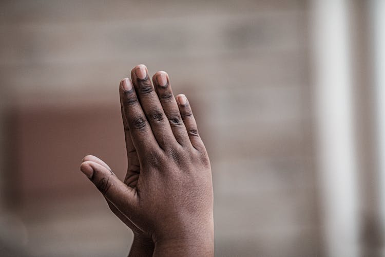 Childs Hands Clasped Together