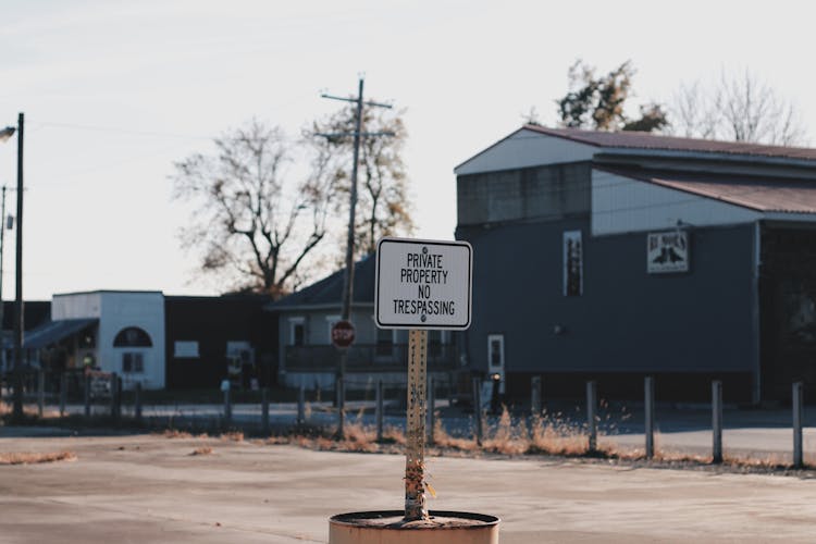 Photo Of An Information Board On Private Property