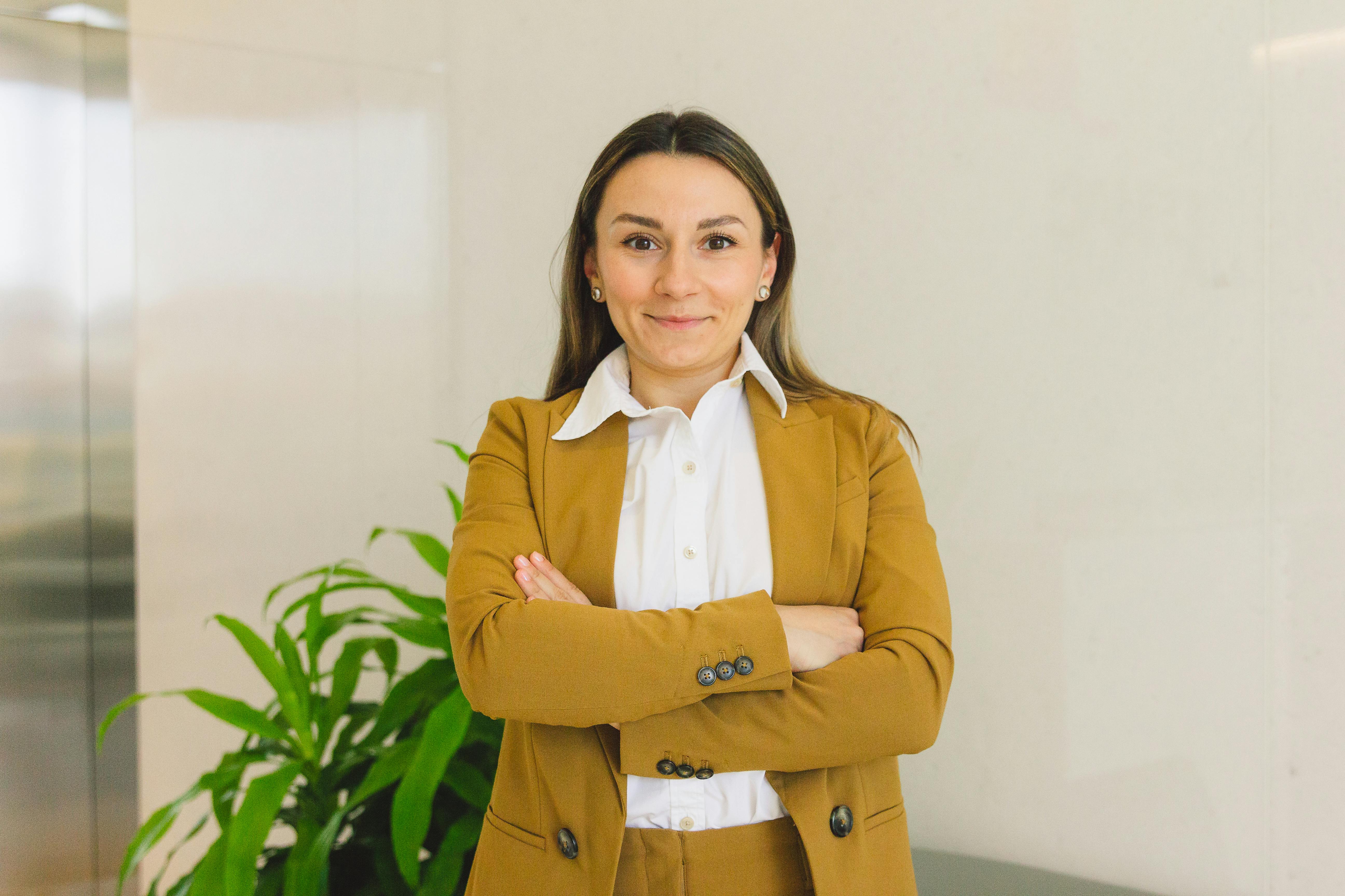 Portrait of Smiling Woman in Suit